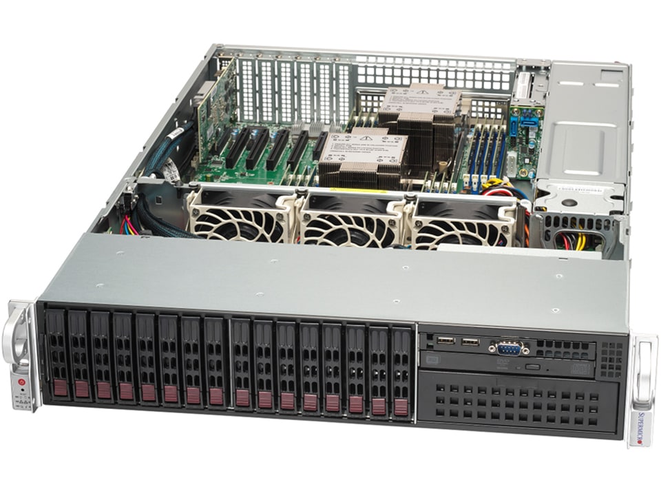 Super 221P-C9R,2xLGA-4677,5x PCIe5.0,Video,2xGB,16xHS 2.5" SAS3(S3908L/HW Raid,IPM,D4(4TB),2U/R1200W