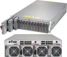 Super MBS-314E-6119M,14xNodes/E-2200,CMM & Network Switch,2x2.5" NVMe,M.2,IPMI,D4/128G,3U,2x2200W PS