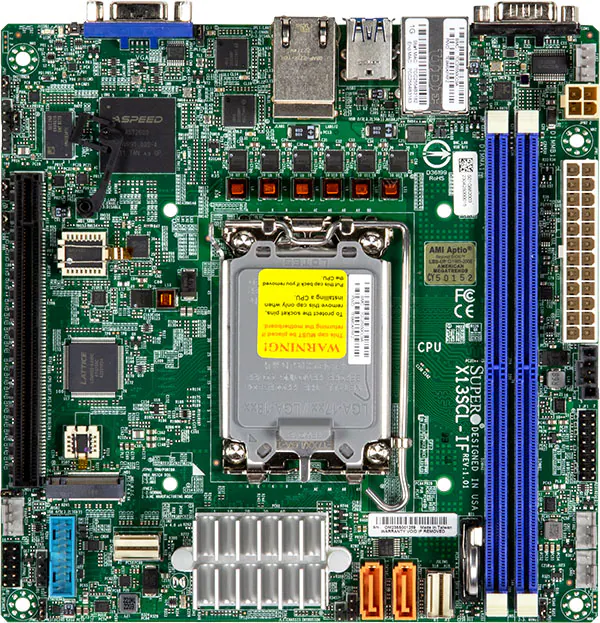 Supermicro X13SCL-F, E-2400/LGA1700,2xPCIe 4&5,Video, 2xGB/i210, 6xSATA3+R, 2xM.2,TPM,IPMI,D5/64GB