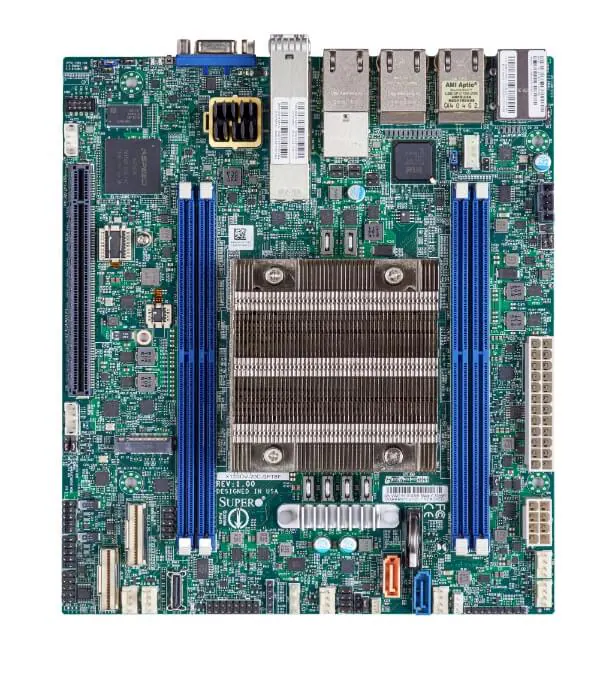 Super X12SDV-14C-SPT8F, Xeon D-2766NT,5xPCIe,VGA,2x25GB+2x10GB+4xGB,6xSATA+R,M.2,IPMI,D4(512GB)