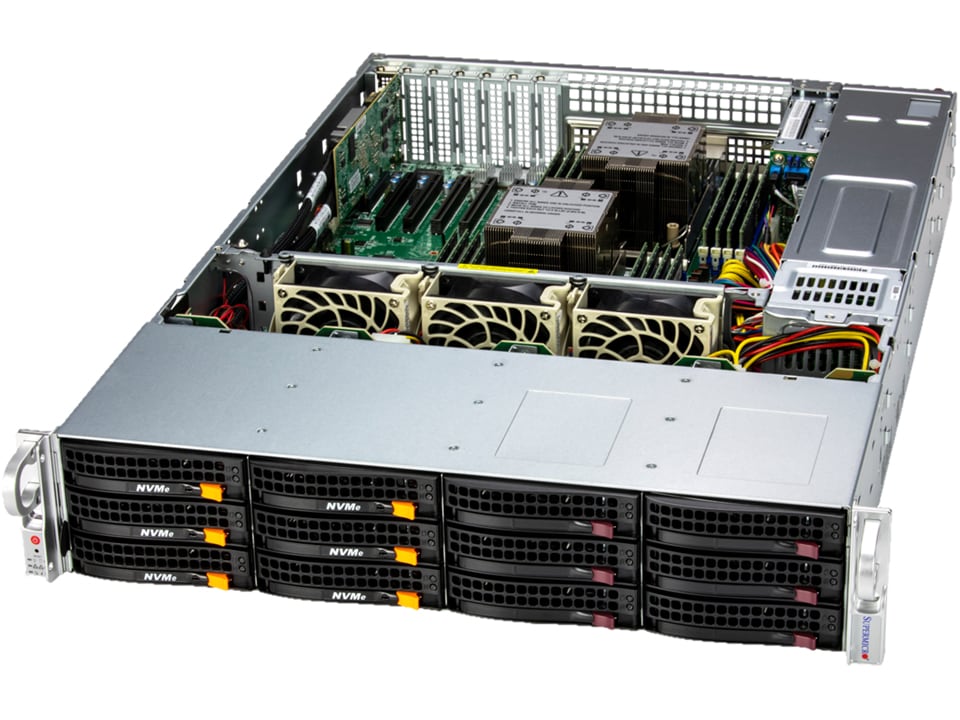 Super 621E-ACR12L,2xLGA4677,Video,2x10GB,12xHS SAS3(S3816L/IT Mode) Bay,2xM.2,IPMI,D4(4TB),2U/R1200W