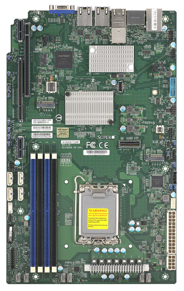 Super X13SAW-TLN4F,14th/13th Gen i9/i7/i5/i3 LGA-1700,WIO,2xPCIe,VGA,4xGB,4xSATA3+R,IPMI,D5(128GB)