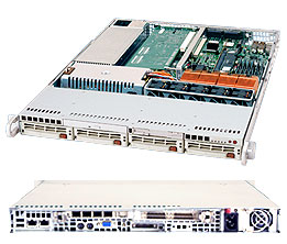 Supermicro SC814S-560, 1U RM, 4x HS SCA Bays, 560W P.S