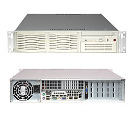 SuperServer 5025Mi, E7230/Dual-Core, 1060Mhz, Video, 2x GB Lan, 6x Int Bays, DDR2(8GB) 2U, 400W