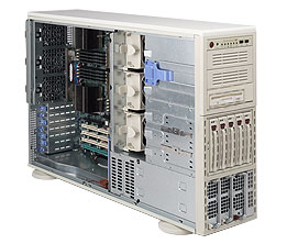 Super 4040C-8R, Quad AMD/Dual-Core, Video, 2x GB Lan, 5x HS SCSI/U320, DDR(64GB), 4U RM, 1000W
