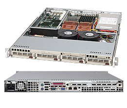 Supermicro SC813S-520, 1U RM, 4x HS SCA+1x Slim CD&FDD Bays, 520W P.S