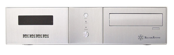 SilverStone LC11-SM300, Sliver F Alum, 1x 5.25"/3x 3.5" Bays, VFD, 300W  HTPC Slim Desktop Case