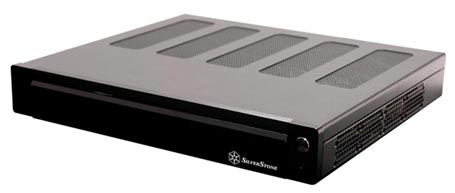 SilverStone LC19B, Black F Alum, 1x Slim Ext/1x 3.5" Int Bays, 120W  HTPC Slim Desktop Case