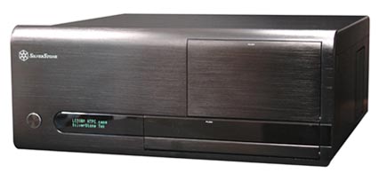 SilverStone LC20BM, Black F Alum, 2x 5.25"/6x 3.5" Bays, VFD/IR, 300W  Multimedia Server Case