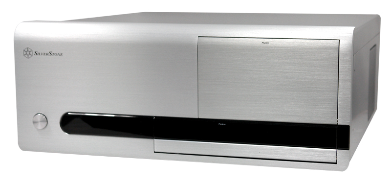 SilverStone LC20SM, Silver F Alum, 2x 5.25"/6x 3.5" Bays, VFD/IR, 300W  Multimedia Server Case