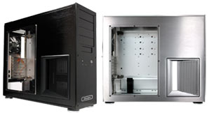 SilverStone TJ09SW, Silver 4x 5.25"/1x 3.5" Ext+6x 3.5" Int Bays, Windows, 300W All Aluminum Case
