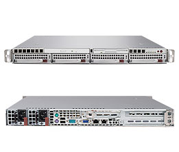 SuperServer 5015M-NTR, 3010/QC, 1066Mhz, Video, 2x GB Lan, 4x HS SATA2+Raid, DDR2(8GB) 1U/450W(1+1)