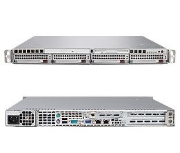 SuperServer 5015M-U, 3010/QC, 1066Mhz, Video, 2x GB Lan, 4x HS SATA+Raid, DDR2(8GB) 1U, 560W