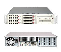 SuperServer 5025M-4+, 3010, Conroe/DC, Video, 2x GB Lan, 6x HS SCSI, DDR2(8GB) 2U, 550W