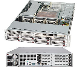 Supermicro SC825TQ-R700U, 2U RM, 8x HS SAS/SATA2+1x Slim CD & FDD Bays, UIO, 700W(1+1) P.S