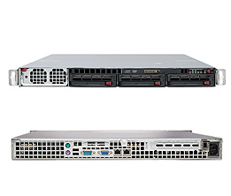 Super 8015C-T, Quad Xeon® MP/QC, Video, 2x GB Lan, 3x HS SATA2+Raid, DDR2(192GB), 1U/1000W