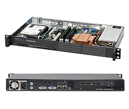 Supermicro SC502-200, Real I/O 1U RM(10" Depth), No Exposed/1x 3.5" or 2x 2.5" Int HD Bay, 200W(80+)
