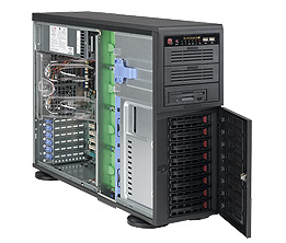 Supermicro SC743TQ-865-SQ, 4U RM/Tower, 8x HS SAS+2x 5.25"+1x 3.5" Ext Bays, 865W P.S, *Super Quiet*