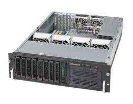 Supermicro SC833T-653, 3U RM, 8x HS SATA+2x 5.25"+1x Slim CD Bays, 650W P.S