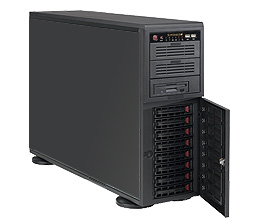 SuperWorkstation 7045A-CT, 2x LGA771/QC, PCI-e, 2x GB Lan, 6x HS SATA2+Raid, DDR2(48GB), 4U/865W-LN