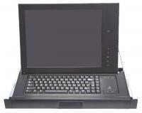 LMK1G-17, 1U Rackmount 17" LCD Keyboard Drawer, Compact w/Larger Screen, cherry keyboard & trackball
