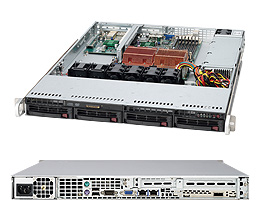 SuperServer 6015C-U, 2x LGA771/QC, UIO, Video, 2x GB Lan, 4x HS SATA2+Raid, DDR2/48, 1U/560W