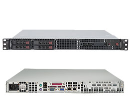 SuperServer 1015B-3, 1333Mhz, 3210/QC, Video, 2x GB Lan, 4x HS 2.5"SAS+Raid, DDR2/8GB, 1U, 560W