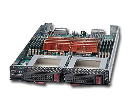 SuperBlade SBA-7121M-T1, 2x Opt/QC, Video, 2x GB Lan, 2x Int 3.5" SATA, InfiniBand, IPMI, DDR2(64GB)