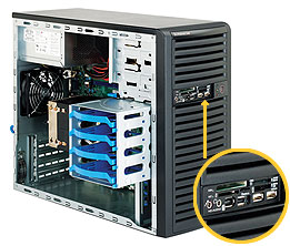 Supermicro CSE-731D-300, Mid-Tower, 2x 5.25" Ext+4x HDD Int Bays, 300W(80+) P.S