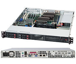 Supermicro SC111LT-330C, 1U RM(22" Depth), 4x HS 2.5" SAS/SATA Bays, 1x FF, 330W, 80+