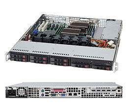 Supermicro SC113TQ-563C, 1U RM, 8x HS 2.5" SAS/SATA+1x Slim CD Bays, 1x FH & FL, 560W, 80+