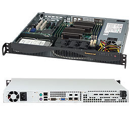 Supermicro SC512F-600L, 1U RM, 1x Int HDD(no Expose) Bays, 600W, 80+ P.S