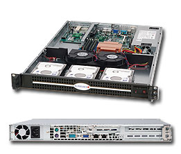 Supermicro SC812L-600C, 1U RM, No Exposed/3x Int HDD Bays, 600W, 80+ P.S