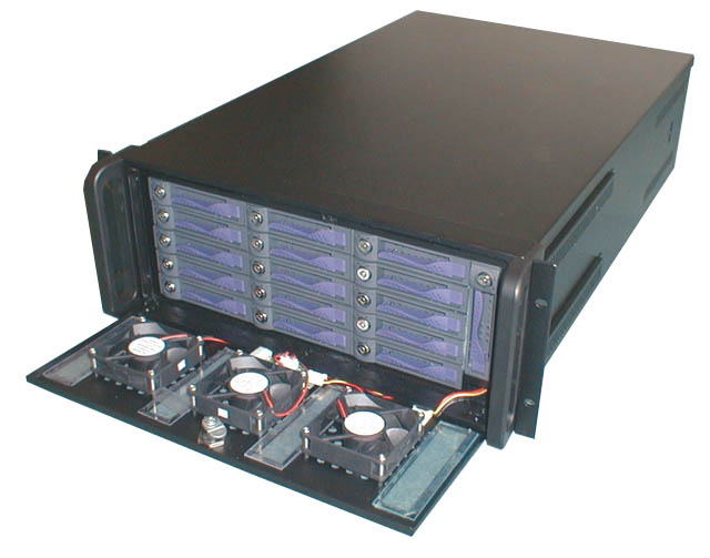 AIC RMC4D2-KI-OE, 4U RM, 16x HS IDE Bays, 1x Slim CD & FDD, 460W(2+1) P.S