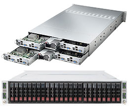 Super 2015TA-HTRF, 8x Nodes, Atom-D525, Video, 2x GB Lan, 3x 2.5" HS,IPMI,DR3/4GB,2U/R720W(1+1),80+