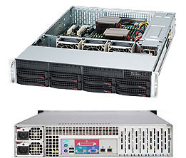 Supermicro SC825TQ-R740LP, 2U RM, 8x HS SATA2+1x 5.25"+1x Slim CD Bays, 740W(1+1), 80+ P.S