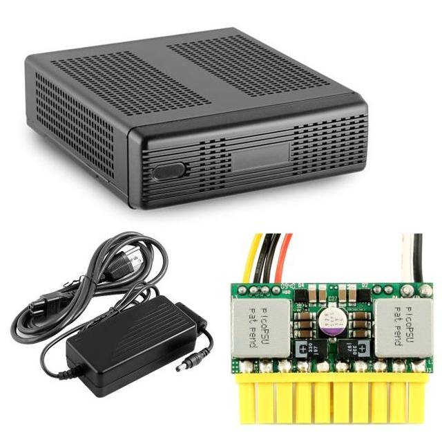MiniBox M350 Universal Mini-ITX enclosure w/ PICOPSU-80 and 60W Adapter Kit(Black)
