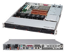 Supermicro SC815TQ-R500C, 1U RM, 4x HS SATA2+1x Slim CD Bays, 1x FF/1x LP, 500W(1+1), 80+ P.S