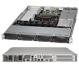 Supermicro SC815TQ-R500W, 1U RM, WIO, 4x HS SATA2+1x Slim CD Bays, 1x FF/1x LP, 500W(1+1), 80+ P.S