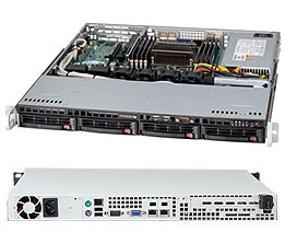 Supermicro SC813MTQ-441, 1U RM, 4x HS SATA3+1x Slim CD&FDD Bays, 440W, 80+ P.S
