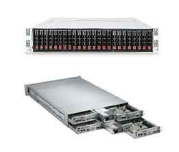 Super 2122TG-H6iBQRF, 4x Nodes,2x 6300/16C,Video,2x GB Lan,6x HS 2.5" SAS2,IB,D3/256G,2U,R1620W/80+