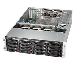 Supermicro SC836BA-R920, 3U RM, 16x HS SAS/SATA2 Bays, Mini-I-Pass (SFF 8087), 920W(1+1), 80+ P.S