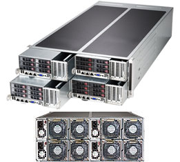 Super F627R2-F72PT+,4x Nodes F I/O,2x X9/8C,Video,2x 10GB NIC,6x HS 2.5" SAS,IPMI,D3(512G),4U/R1280W