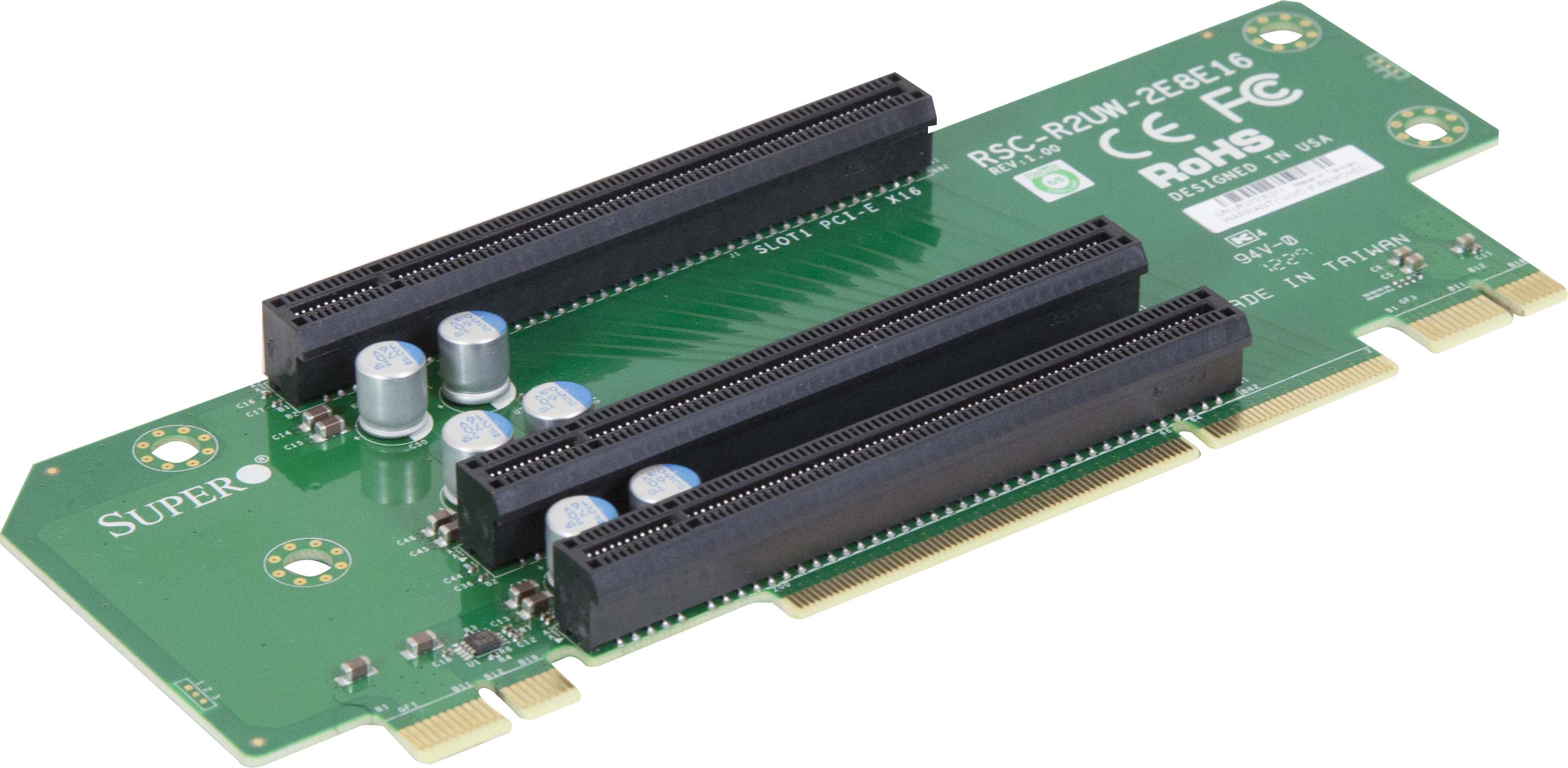 Supermicro RSC-R2UW-2E8E16, WIO, 2U Passive Riser Card, 1x PCI-e(x16), 2xPCI-e(x8)