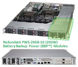 Supermicro SC119XTQ-BR700W, 1U RM, WIO, 8x HS 2.5" SAS/SATA+1x Slim CD Bays, 2xFH/1xLP, R700W+BBU