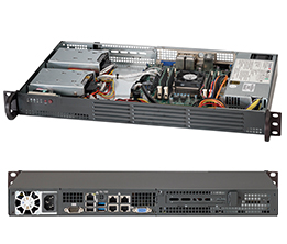 Supermicro SC504-203, 1U RM(10" Depth), No Exposed/2x 3.5" or 4x 2.5" Int HD Bay, 200W(80+)