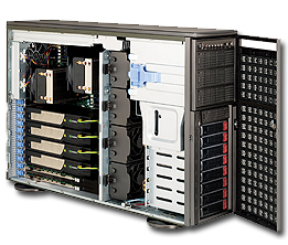 Supermciro SC747TQ-R1620, 4U RM/Tower, 8x HS SAS/SATA+3x 5.25" Ext Bays, 1620W(1+1) P.S