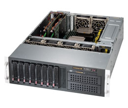 Supermicro SC835BTQ-R1K28, 3U RM, 8x HS SAS/SATA2+2x 5.25"+1x Slim CD Bays, 1280W(1+1), 80+ P.S