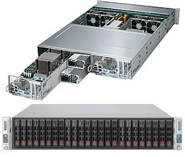 Super 2028TP-DC0FR,2xNodes,2xE52600v4,Video,2x40GB,12xHS 2.5" SAS3(LSI3008)+R,IPMI,D4(2TB),2U/R1280W