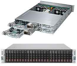 Super 2028TP-HC1TR,4xNodes,2xE5-2600v4,Video,2x10GB,6xHS 2.5" SAS3(LSI3108)+R,IPMI,D4(2TB),2U/R2000W